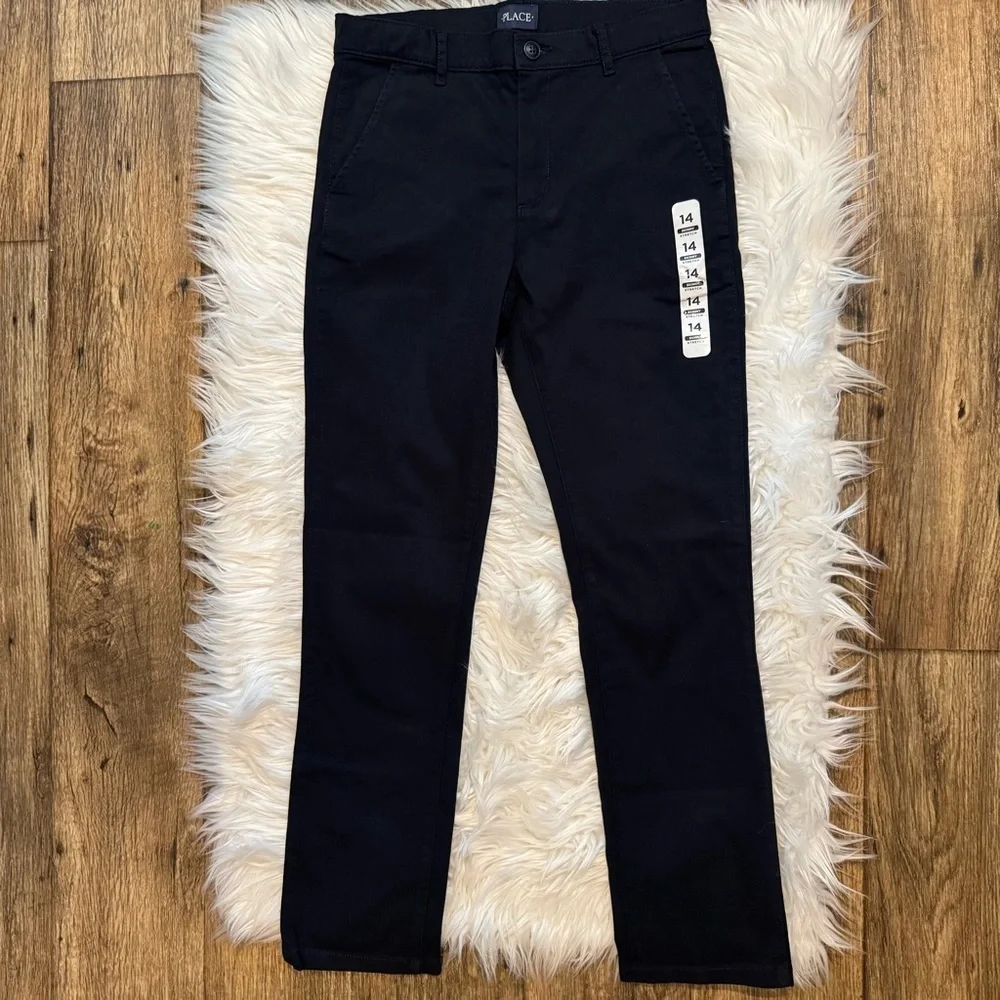 The Children’s Place Boys Navy Chino Pants Size‎ 14 Slim Stretch School NWT